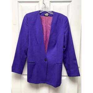 Epitome Purple Blazer Womens Size 12 Vintage USA Tailored Lined Jacket